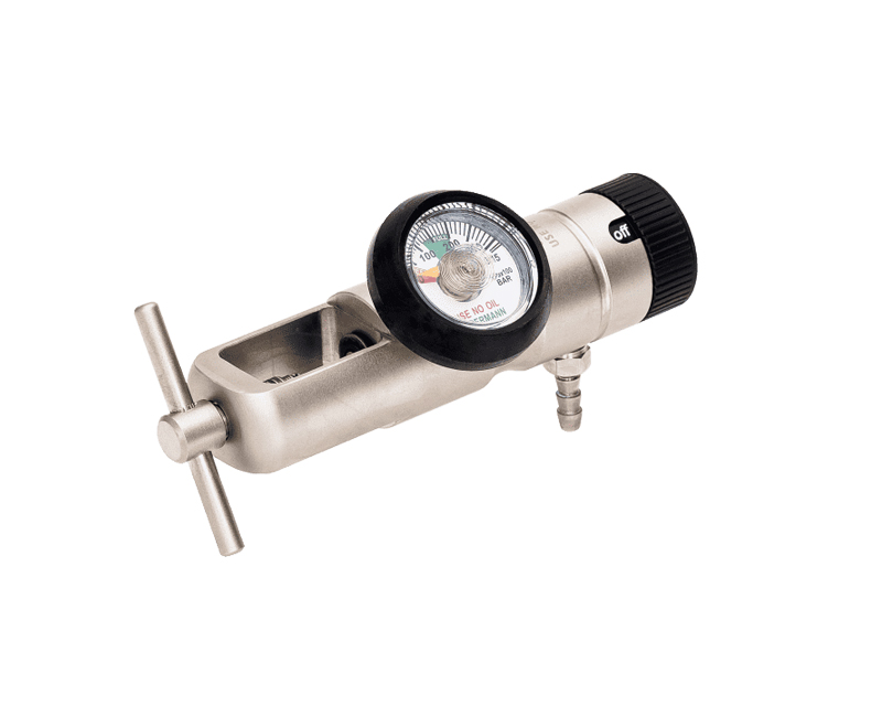 Portable Medical Oxygen Regulator with Pin-Indexed Yoke Inlet